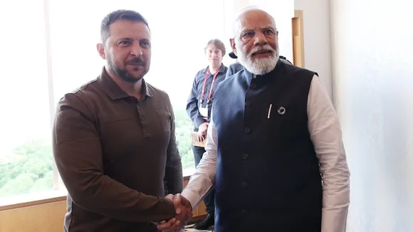 Volodymyr Zelenskyy and Narendra Modi in Hiroshima