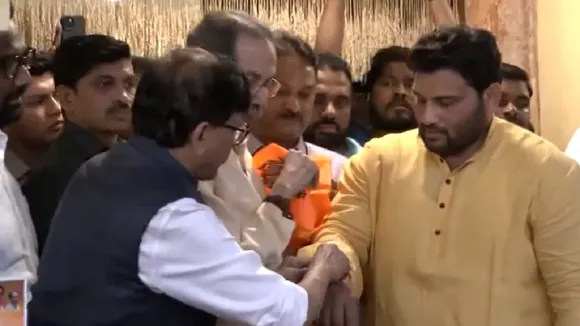 Double Maharashtra Kesari Chandrahar Patil joins Shiv Sena (UBT) in the presence of former Maharashtra CM Uddhav Thackeray, at Matoshree