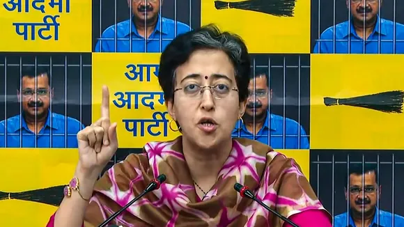 Delhi Minister and Aam Aadmi Party (AAP) leader Atishi addresses a press conference, in New Delhi, Wednesday, May 22, 2024