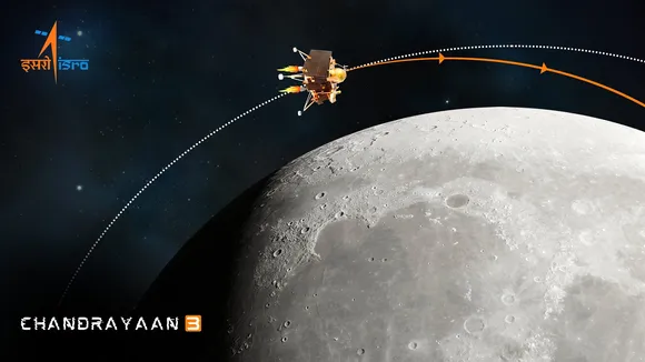 An illustration showing ISRO's 'Chandrayaan-3' orbit of Landing Module (LM)