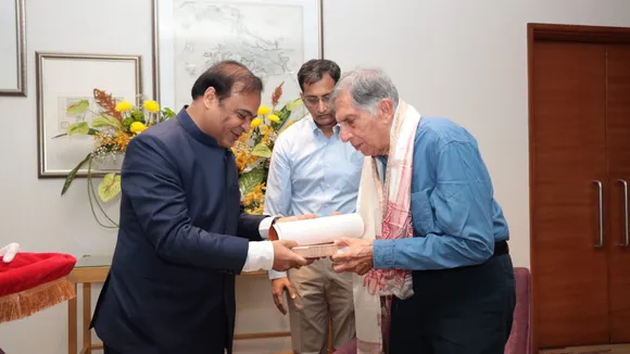 Assam Chief Minister Himanta Biswa Sarma and industrialist Ratan Tata