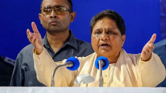 Bahujan Samaj party (BSP) Supremo Mayawati addresses an election campaign rally ahead of Lok Sabha elections, in Nagpur, Thursday, April 11, 2024