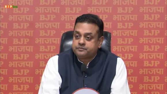 BJP national spokesperson and Lok Sabha MP Sambit Patra addressing a press conference at the BJP headquarters in Delhi