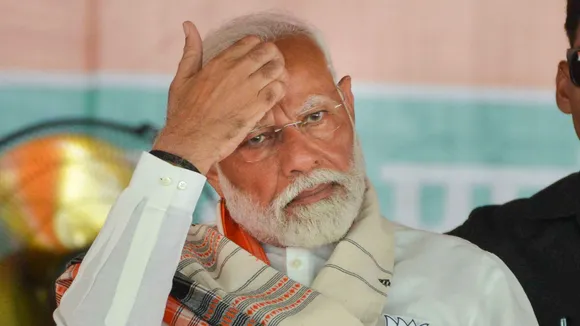 Prime Minister Narendra Modi addresses a public meeting for Lok Sabha elections, in Patna district, Saturday, May 25, 2024