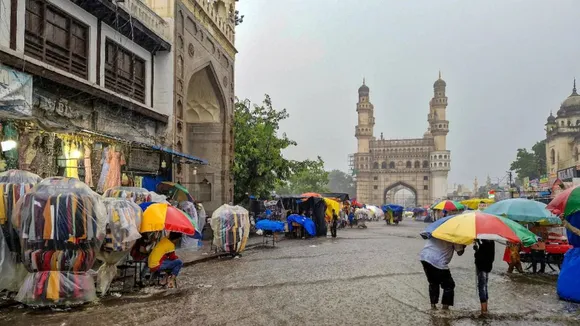 rainfall monsoon Char Minar Hyderabad