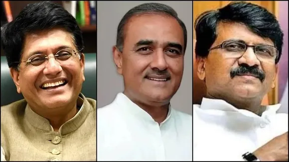 (L-R) Piyush Goyal, Praful Patel and Sanjay Raut