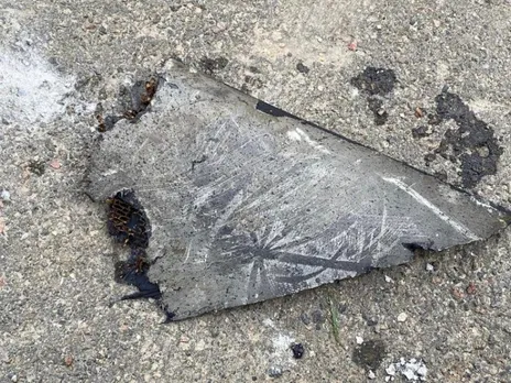 A part of an unmanned aerial vehicle, what Ukrainian authorities consider to be an Iranian-made suicide drone Shahed-136 is seen, amid Russia's attack on Ukraine, after it was shot down in Odesa, Ukraine on September 25, 2022 (Image Source: Reuters)