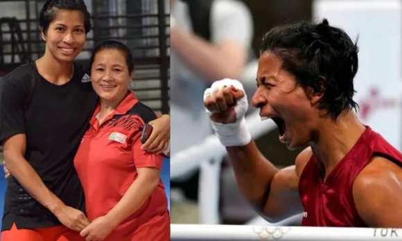 Lovelina Borgohain with her coach Sandhya Gurung (File photo)