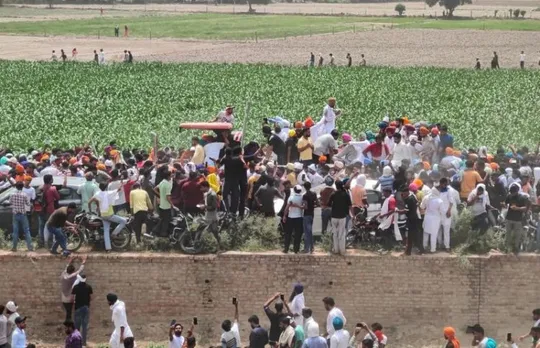 Visual from Sidhu Moosewala's funeral procession