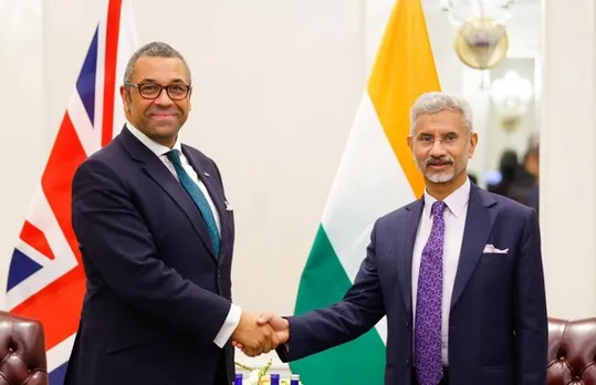 UK Foreign Secretary James Cleverly with S Jaishankar