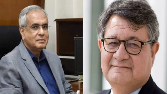 Outgoing Rajiv Kumar and upcoming NITI Aayog VC Suman Bery (File Photo) 