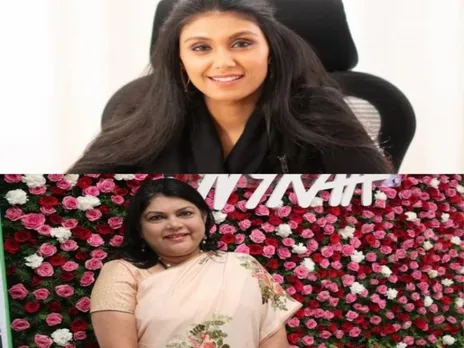 (top) Roshni Nadar, chairperson HCL technologies and Falguni Nayar, founder of Nykaa ( bottom)