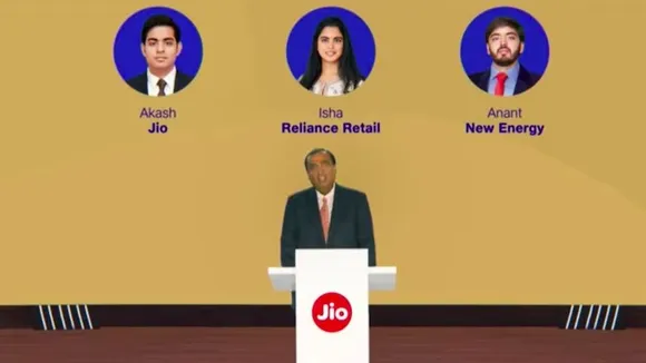 Mukesh Ambani addressing Reliance AGM