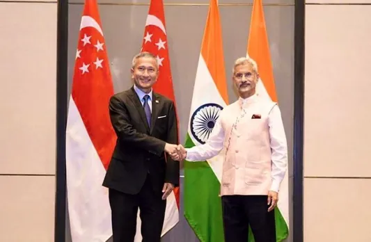 S Jaishankar with Vivian Balakrishnan at ASEAN meet on Wednesday
