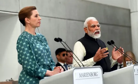 Danish PM Mette Frederiksen with PM Modi at joint press conference