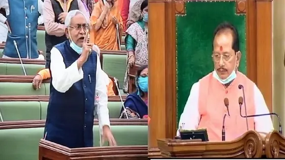 Nitish Kumar (Left); Vijay Sinha (Right)