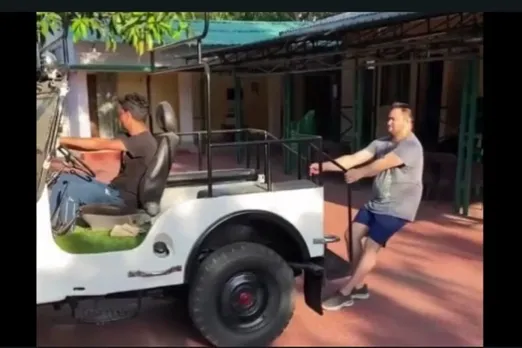 On mission to get fit: now Tejashwi does a 'Baahubali', but with a jeep