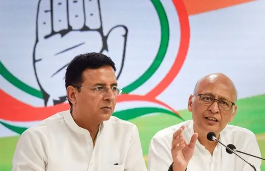 Congress leaders Abhishek Manu Singhvi and Randeep Surjewala