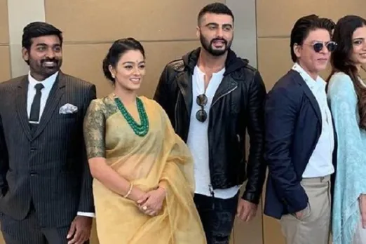 (Left to Right) Vijay Sethupathi, Gayathrie Shankar, Arjun Kapoor, Shah Rukh Khan and Tabu attending Indian Film Festival of Melbourne