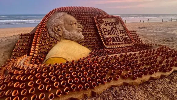 Sand art by Sudarsan Pattnaik