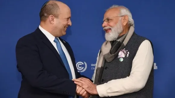 Naftali Bennett with Narendra Modi (File photo)
