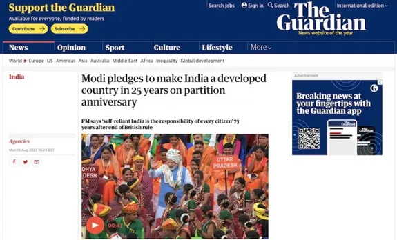 Screengrab of the story done by The Guardian