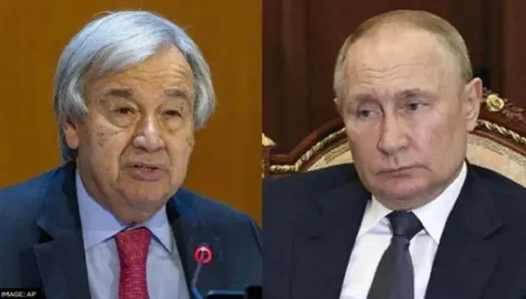 UN Secretary-General Antonio Guterres and Russian President Vladimir Putin