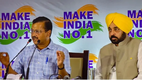 Arvind Kejriwal with Bhagwant Mann