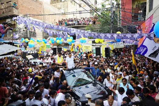 Political parties campaigning in Rajinder Nagar of Delhi