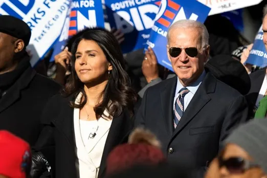 Tulsi Gabbard seen with Joe Biden (File photo)