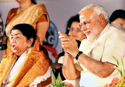 Narendra Modi with Lata Mangeshkar (File photo)