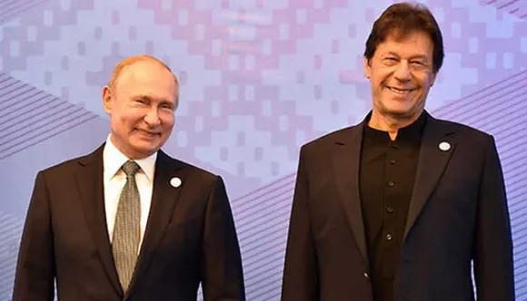 Pakistan Prime Minister Imran Khan and Russian President Vladimir Putin in Moscow