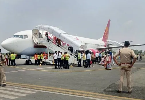 SpiceJet flight landed safely after catching fire mid-way