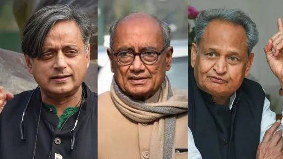 Shashi Tharoor (Left); Digvijaya Singh (Centre); & Ashok Gehlot (right)