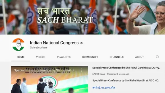 Congress' YouTube channel restored