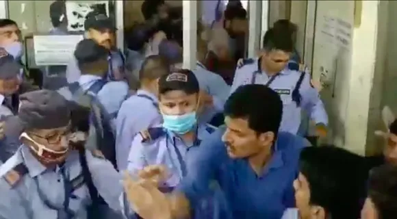 Scuffle between students and security guards in JNU after protest over fellowship