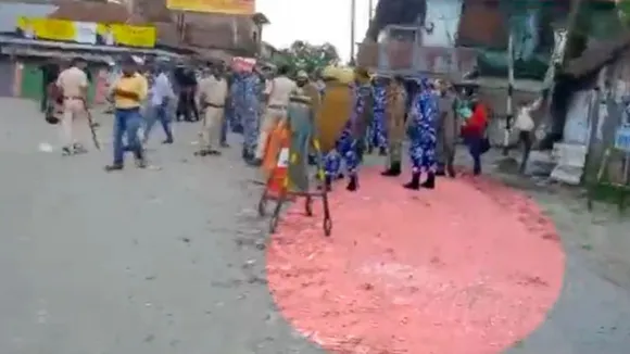 Videograb of the blast site