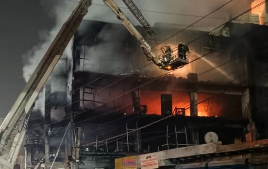 20 dead as fire engulfs commercial building near Mundka metro station