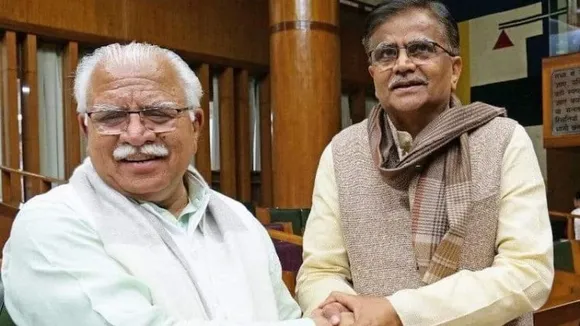 Manohar Lal Khattar and OP Dhankar (File photo)