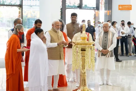 PM Modi inaugurates Amrita Hospital in Faridabad (Image Courtesy- Amrita Hospital)