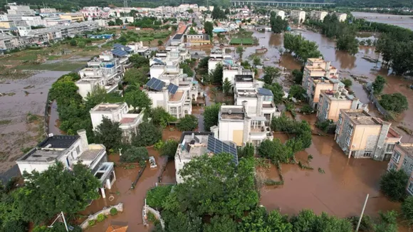 CHINA BEJING RAIN AFFECT CITY