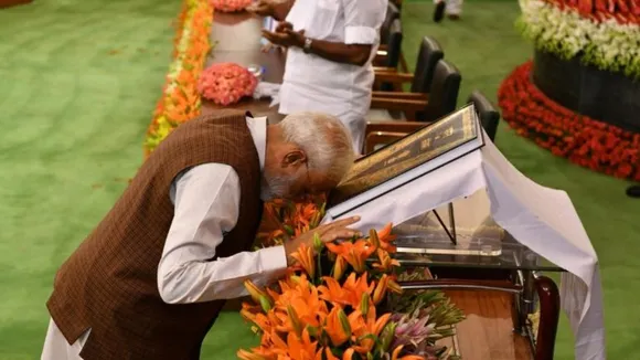 Modi saluting at constitution
