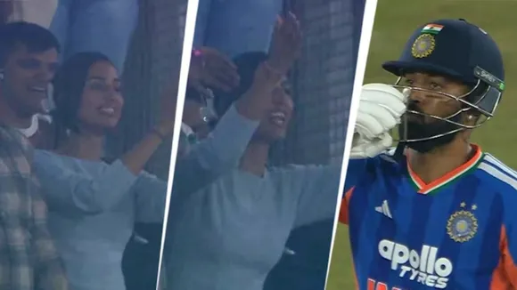 Hardik pandya flying kiss to mehika sharma