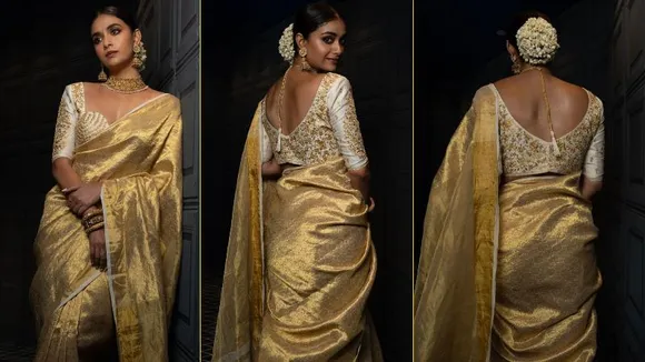 PHOTOS: ಮಿರ, ಮಿರ ಮಿಂಚಿದ ಕೀರ್ತಿ ಸುರೇಶ್.. ಈ ಗೋಲ್ಡನ್​ ಸ್ಯಾರಿಯ ವಿಶೇಷತೆ ಏನು ಗೊತ್ತಾ?