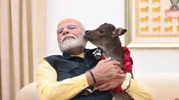 ಪ್ರಧಾನಿ ಮನೆಗೆ ಬಂದ ಹೊಸ ಅತಿಥಿ.. ಮೋದಿ ಕೆನ್ನೆಗೆ ಮುತ್ತಿಕ್ಕಿದ ದೀಪಜ್ಯೋತಿ