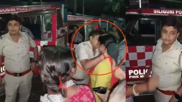 VIRAL VIDEO; ಯುವತಿಯ ತುಟಿಗೆ ಮುತ್ತಿಡಲು ಹೋದ ಮಹಿಳಾ ಪೊಲೀಸ್; ಅಸಲಿಗೆ ಅಲ್ಲಿ ಆಗಿದ್ದೇನು?
