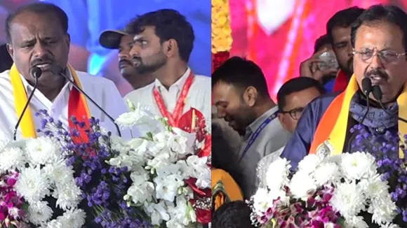 ರಾಜಕೀಯ ಬದ್ಧ ವೈರಿಗಳ ಸಮಾಗಮ; ಕೇಂದ್ರ ಸಚಿವ ಹೆಚ್​ಡಿಕೆಯನ್ನು ಸನ್ಮಾನಿಸಿದ ಚೆಲುವರಾಯಸ್ವಾಮಿ!