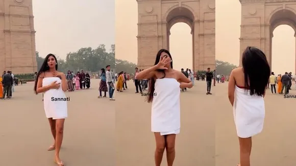 ಟವಲ್​ ಕಟ್ಟಿಕೊಂಡು ಇಂಡಿಯಾ ಗೇಟ್ ಬಳಿ ಡ್ಯಾನ್ಸ್ ಮಾಡಿದ ಮಾಡೆಲ್​! ವಿಡಿಯೋ ನೋಡಿ ನೆಟ್ಟಿಗರು ಏನಂದ್ರು?