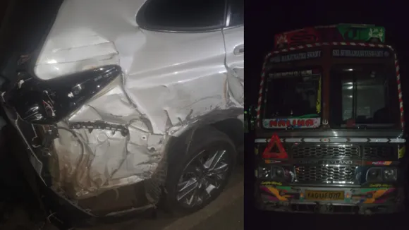 ಬಿಜೆಪಿ ರಾಜ್ಯಾಧ್ಯಕ್ಷ BY ವಿಜಯೇಂದ್ರ ಕಾರಿಗೆ ಲಾರಿ ಡಿಕ್ಕಿ; ಭೀಕರ ಅಪಘಾತ
