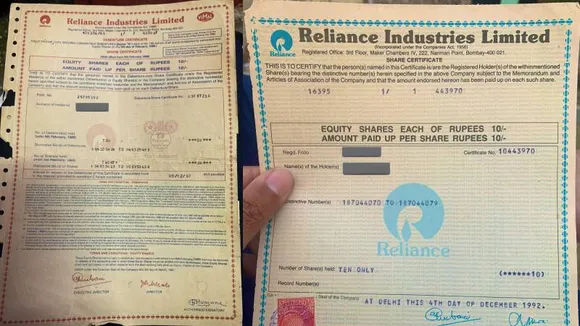 37 ವರ್ಷದ ಹಿಂದೆ 10 ರೂ.ಗೆ ಖರೀದಿಸಿದ್ದ ರಿಲಯನ್ಸ್ ಷೇರುಗಳಿಂದ ಜಾಕ್‌ ಪಾಟ್‌; ಅದೃಷ್ಟ ಅಂದ್ರೆ ಇದು!